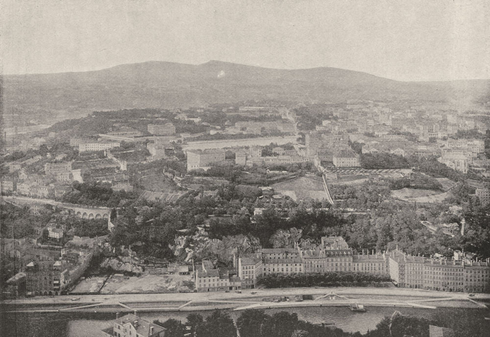 RHÔNE. Lyon. Quais de Saone 1895 old antique vintage print picture